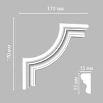 Decomaster Лепнина Из Полиуретана 97124 2 Угол 0x17x17 см поверхность матовая