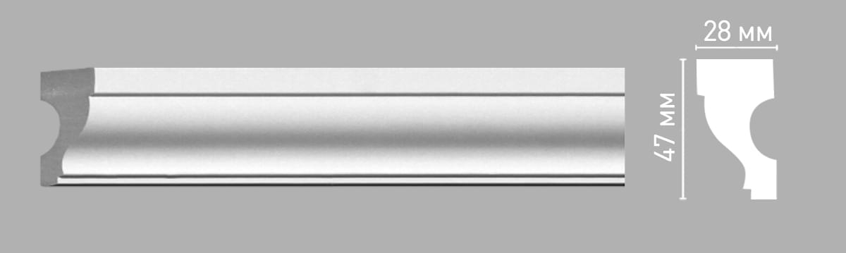 Decomaster Лепнина Из Полиуретана 97198 Молдинг 240x4.7x2.8 см поверхность матовая