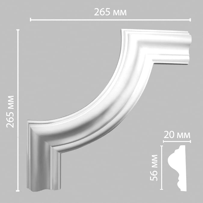 Decomaster Лепнина Из Полиуретана 97620 2 Угол 0x26.5x26.5 см поверхность матовая