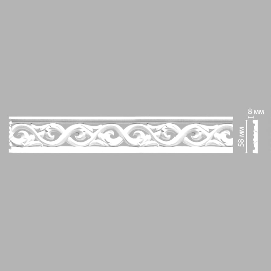 Decomaster Лепнина Из Полиуретана 98008 Молдинг 240x5.8x0.8 см поверхность матовая