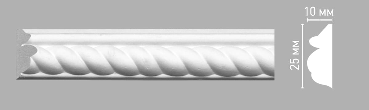 Decomaster Лепнина Из Полиуретана 98030 Молдинг 240x2.5x1 см поверхность матовая