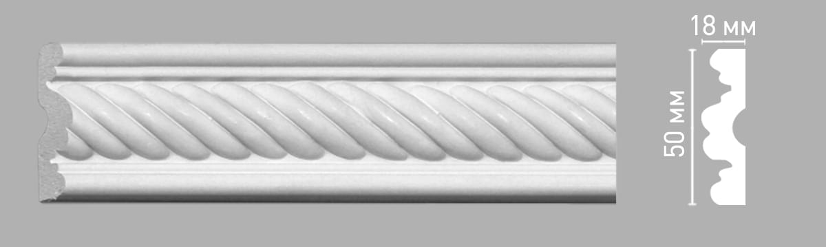 Decomaster Лепнина Из Полиуретана 98081 Молдинг 240x5x1.8 см поверхность матовая
