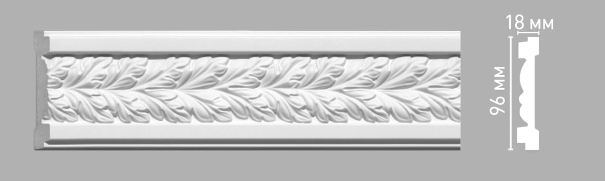 Decomaster Лепнина Из Полиуретана 98087 Молдинг 240x9.6x1.8 см поверхность матовая
