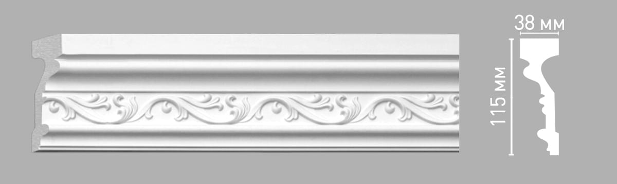 Decomaster Лепнина Из Полиуретана 98089 Молдинг 240x1.15x3.8 см поверхность матовая