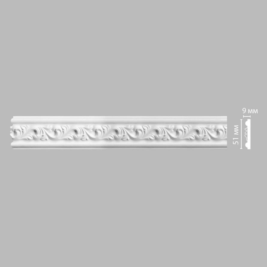 Decomaster Лепнина Из Полиуретана 98652 Молдинг 240x5.1x0.9 см поверхность матовая