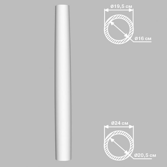 Decomaster Лепнина Из Полиуретана DC 8305 8 Колонна 240x24x0 см поверхность матовая
