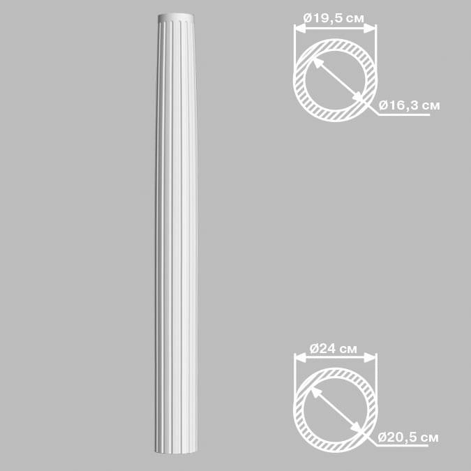 Decomaster Лепнина Из Полиуретана DC 8308 8 Колонна 240x24x0 см поверхность матовая
