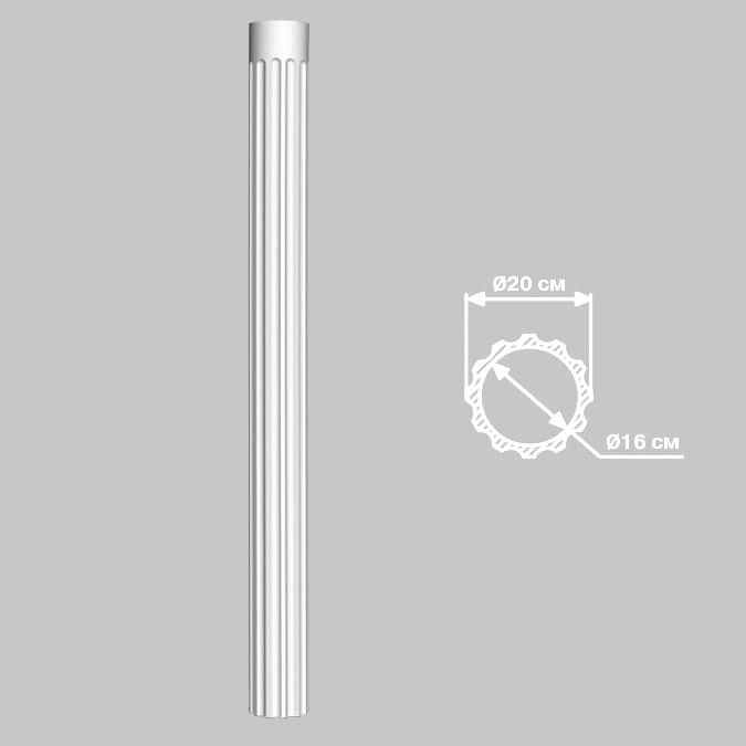 Decomaster Лепнина Из Полиуретана DCK 01 Колонна 240x20x0 см поверхность матовая