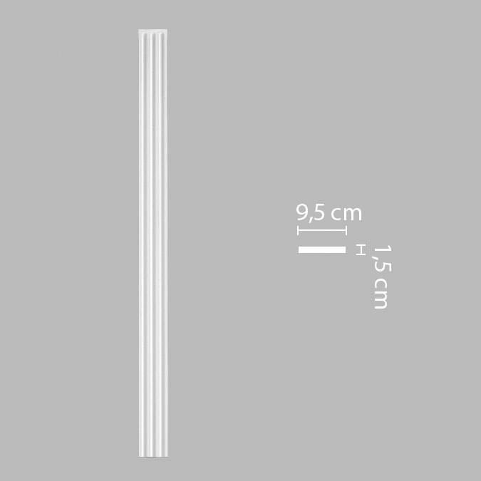 Decomaster Лепнина Из Полиуретана DK 199 Пилястра 200x9.5x1.8 см поверхность матовая