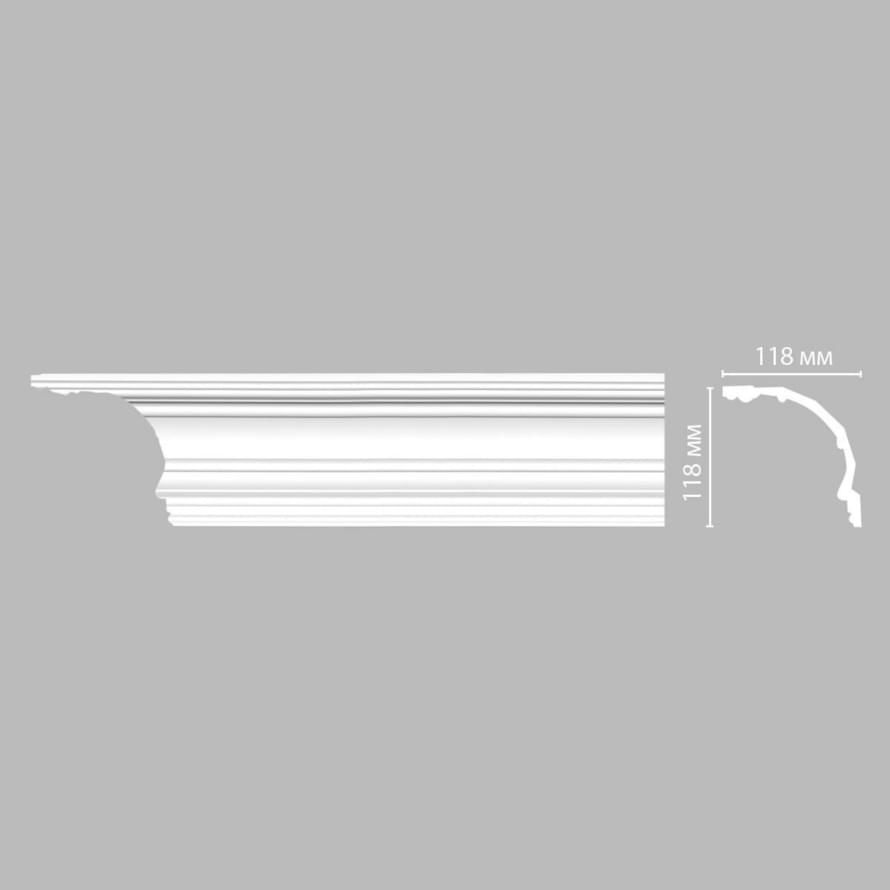 Плинтус Decomaster Лепнина Из Полиуретана DP 50A Плинтус Потолочный 240x11.5x11.8 см поверхность матовая