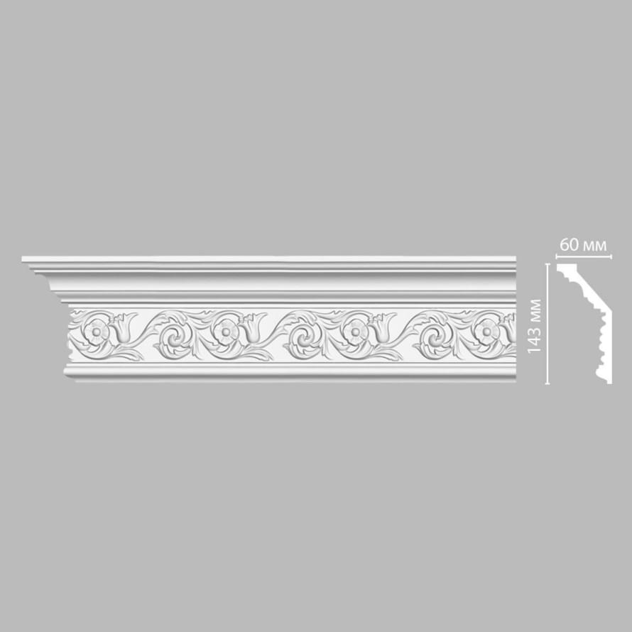 Плинтус Decomaster Лепнина Из Полиуретана DT 303 Плинтус Потолочный Гибкий 240x14.3x6 см поверхность матовая
