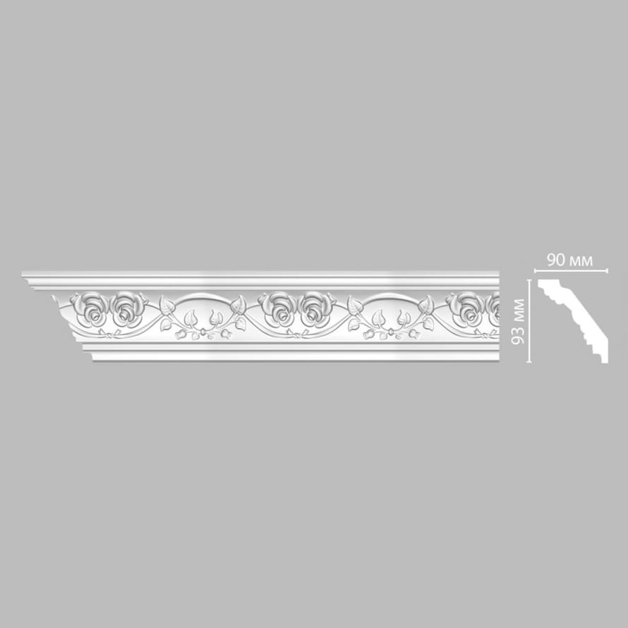 Плинтус Decomaster Лепнина Из Полиуретана DT 9816 Плинтус Потолочный 240x9.3x9 см поверхность матовая