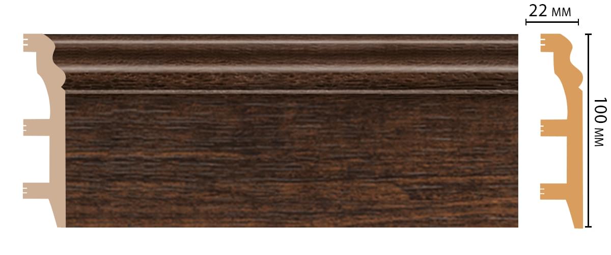 Плинтус Decomaster Напольные Плинтусы D232-966 240x10x2.2 см поверхность матовая
