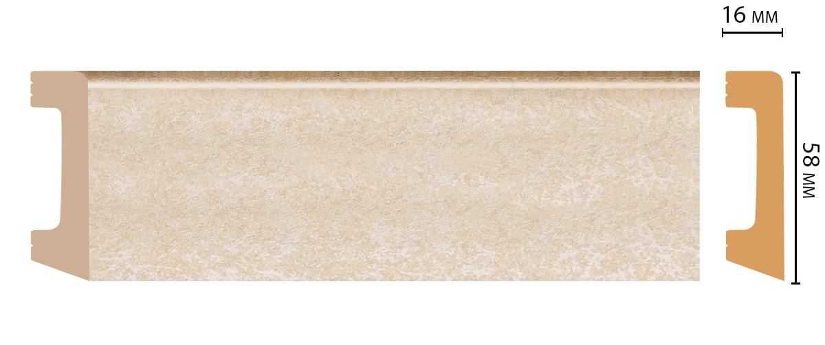 Плинтус Decomaster Напольные Плинтусы D234-18D 240x5.8x1.6 см поверхность матовая
