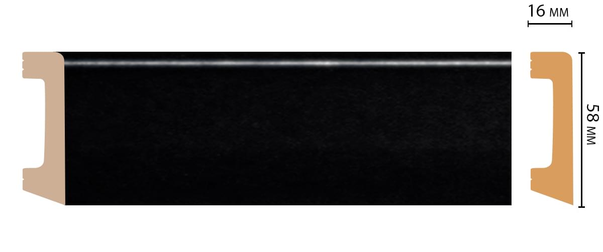 Плинтус Decomaster Напольные Плинтусы D234-195 240x5.8x1.6 см поверхность матовая