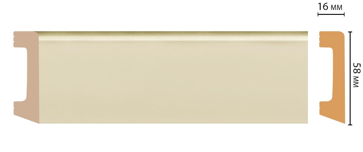 Плинтус Decomaster Напольные Плинтусы D234-61 240x5.8x1.6 см поверхность матовая