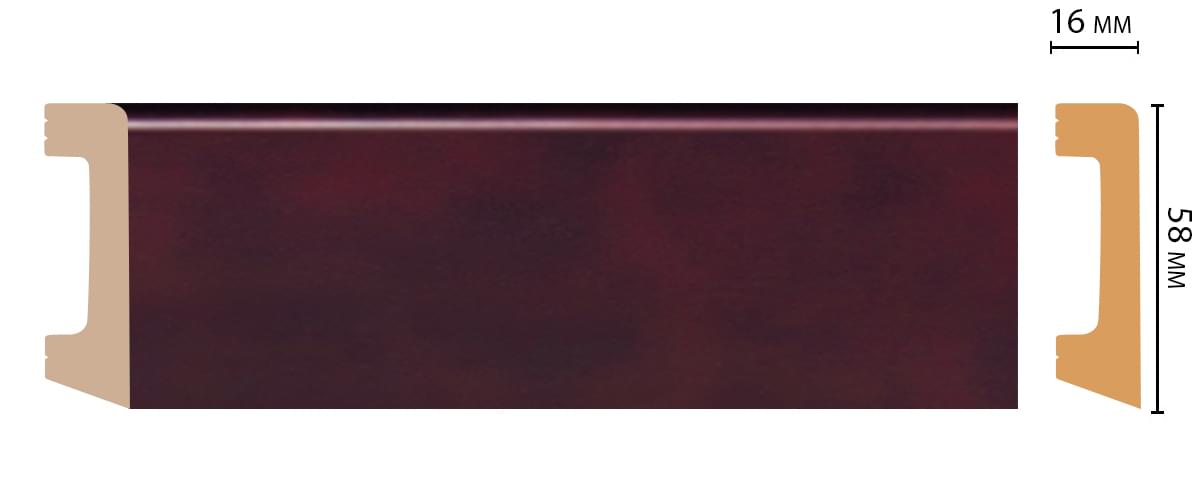 Плинтус Decomaster Напольные Плинтусы D234-62 240x5.8x1.6 см поверхность матовая