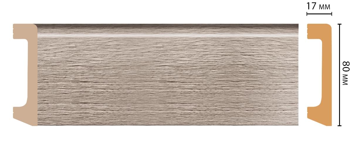 Плинтус Decomaster Напольные Плинтусы D235-77 240x8x1.7 см поверхность матовая