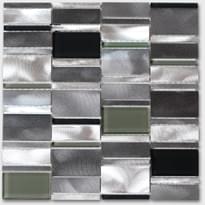 Плитка Diffusion Alu Emoi Cube Alu Barettes Noir 30x30 см, поверхность микс