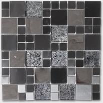 Плитка Diffusion Alu Emoi Cube Verre Noir 30x30 см, поверхность микс