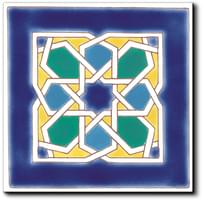 Плитка Diffusion Doremail Andalusian Angle Morisco Bleu 15x15 см, поверхность глянец