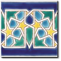 Плитка Diffusion Doremail Andalusian Frise Morisco Bleu 15x15 см, поверхность глянец