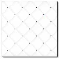 Плитка Diffusion Doremail Unis Carreau Matelasse Blanc Points Bleus 20x20 см, поверхность глянец