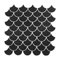 Плитка Diffusion Emoi Ecaille De Poisson Noir Brillant 30x30 см, поверхность глянец