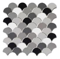 Плитка Diffusion Emoi Ecaille De Poisson Quatuor Noir-Blanc-Gris 30x30 см, поверхность глянец