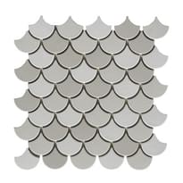 Плитка Diffusion Emoi Ecaille De Poisson Trio Blanc-Gris 30x30 см, поверхность глянец