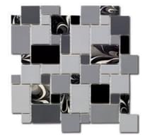 Плитка Diffusion Emoi Seventies Pattern Noir Psychedelique 30.5x30.5 см, поверхность глянец