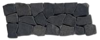 Плитка Diffusion Galets De Bali Frise Plat Marbre Noir 10x30 см, поверхность матовая, рельефная