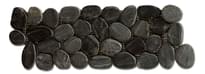 Плитка Diffusion Galets De Bali Frise Sciee Mat Noir 10x30 см, поверхность матовая, рельефная