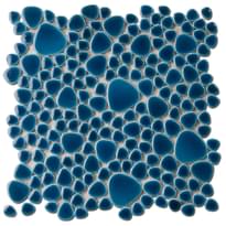 Плитка Diffusion Galets Japonais Bleu Chinois Craquele 02 26x26 см, поверхность глянец