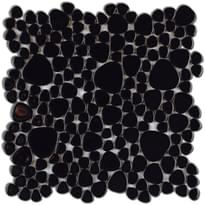Плитка Diffusion Galets Japonais Noir Panthere 121 26x26 см, поверхность глянец