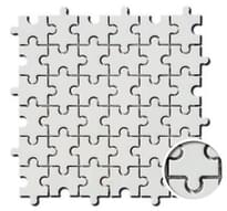 Плитка Diffusion Galets Japonais Puzzle Blanc 30x30 см, поверхность глянец