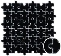 Плитка Diffusion Galets Japonais Puzzle Noir 30x30 см, поверхность глянец
