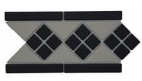 Плитка Diffusion Glazed Porcelain Octagon Frise Blanc Et Noir 15x28 см, поверхность полуматовая