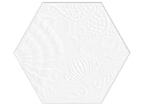 Плитка Diffusion Hexagon Gaudi White 22x25 см, поверхность полуматовая, рельефная