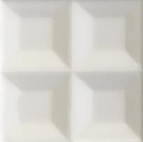 Плитка Diffusion Metro New-York Biseaute Rockefeller Blanc Matt 10x10 см, поверхность матовая, рельефная