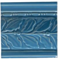 Плитка Diffusion Metro Pieces Speciales Feuille De Chene Bleu De Chine 20 15x15 см, поверхность глянец, рельефная