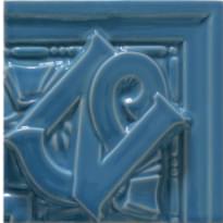 Плитка Diffusion Metro Pieces Speciales Motif Nord-Sud Bleu De Chine 20 15x15 см, поверхность глянец, рельефная