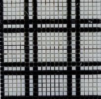 Плитка Diffusion Peter And Stone Mosaique Dentelle Blanc Et Noir 1.2x1.2 Cm 30x30 см, поверхность глянец