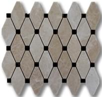 Плитка Diffusion Peter And Stone Mosaique Losange Beige Et Noir 30x30 см, поверхность глянец