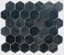 Плитка Diffusion Peter And Stone Mosaique Marbre Noir Hexagone 4.8 Cm 30.5x30.5 см, поверхность глянец