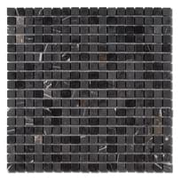 Плитка Diffusion Peter And Stone Square 1.5x1.5 Black 30.5x30.5 см, поверхность матовая