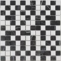 Плитка Diffusion Peter And Stone Stonesticker Mix Noir-Blanc 2.3x2.3 Cm 30.5x30.5 см, поверхность матовая