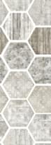 Плитка Dom Ceramiche Approach White Esagona Dec Grey 34.6x40 см, поверхность матовая, рельефная