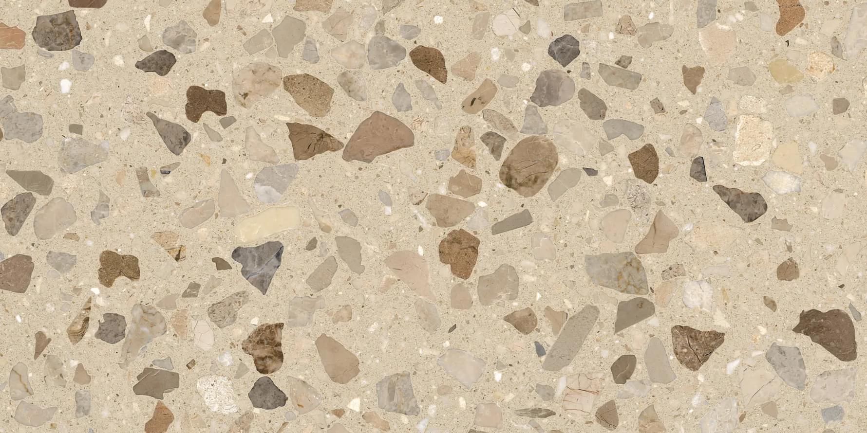 Плитка Duna Venetian Terrazo Gris Levigato 60x120 см, поверхность полированная
