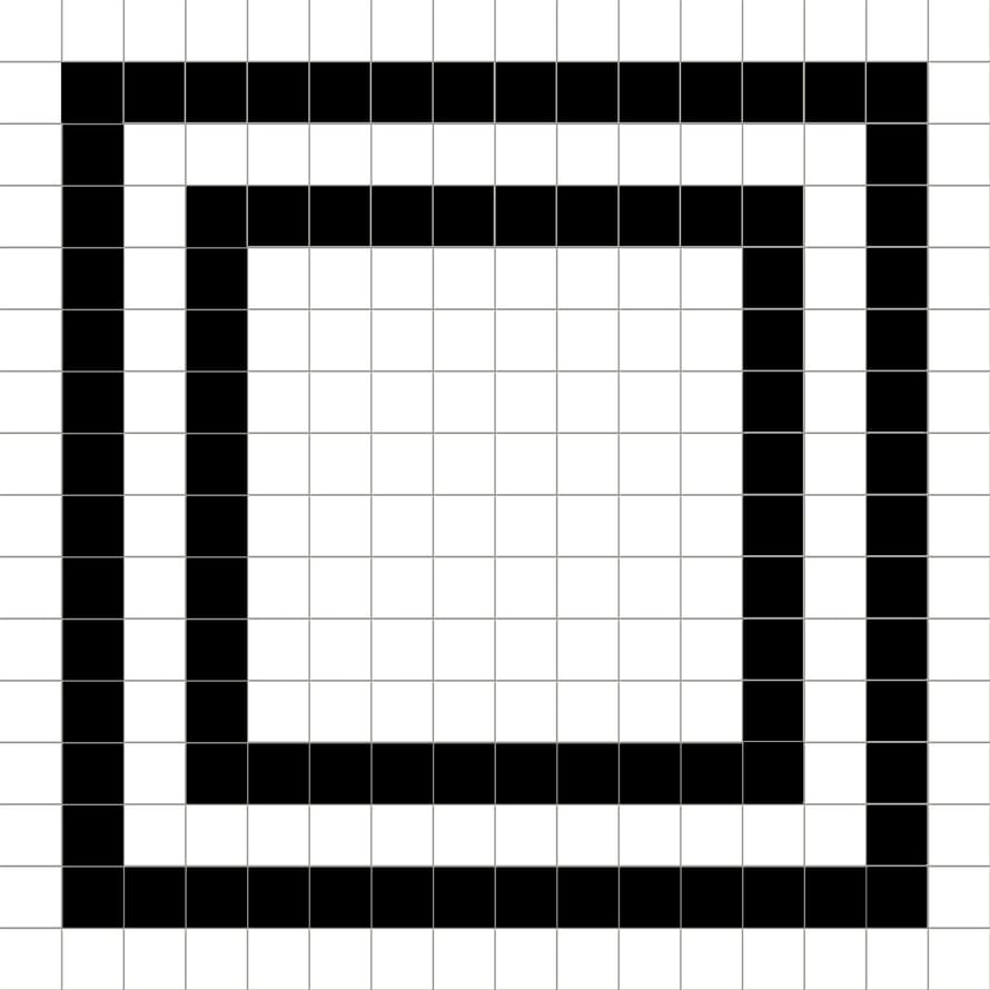 Dune Black And White Grid 20x20